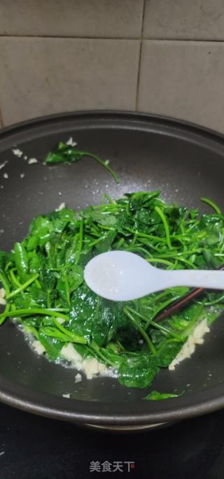 腐乳汁炒番薯叶的做法步骤：6