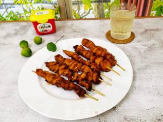 在家实现撸串自由～炸鸡肉串的做法步骤：7