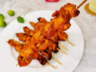 在家实现撸串自由～炸鸡肉串的做法步骤：8