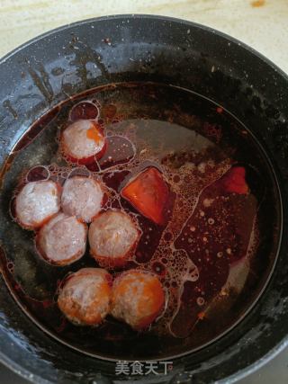 火锅肉丸子煮苕粉的做法步骤：2