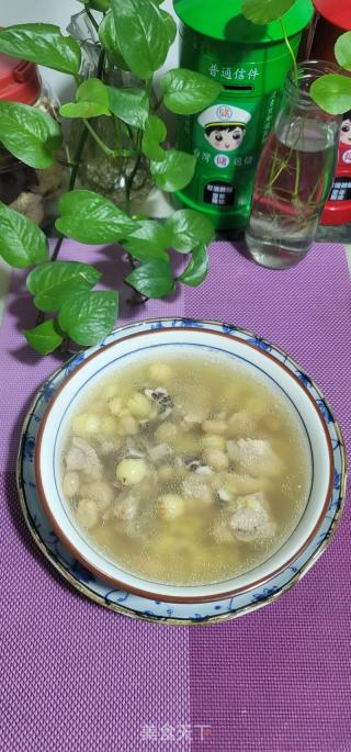 莲子茨实炖花生排骨汤的做法步骤：9