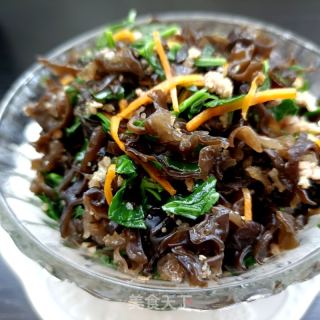 肉末养心菜炒木耳