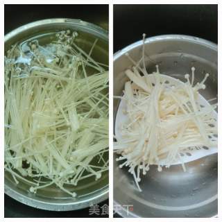 金针菇肉片汤的做法步骤：2