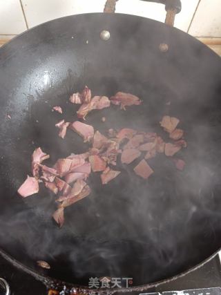 鸭肉炒花菜的做法步骤：5
