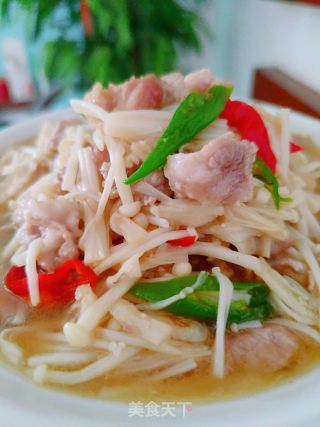 金针菇炒肉片的做法步骤：9