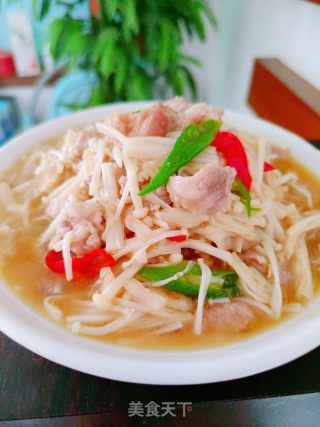 金针菇炒肉片的做法步骤：10