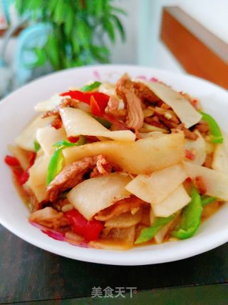 地瓜炒肉片的做法步骤：10