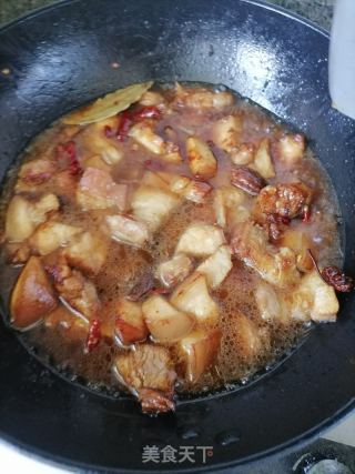 五花肉烧腐竹的做法步骤：8