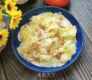 猪油渣炒包菜的做法步骤：9
