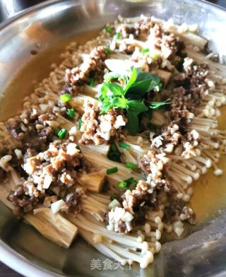 牛肉末蒸金针菇的做法