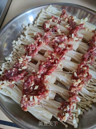 牛肉末蒸金针菇的做法步骤：6