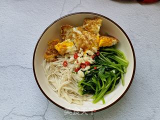 金针菇菠菜拌煎蛋的做法步骤：9