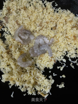 虾仁菜脯炒饭的做法步骤：6