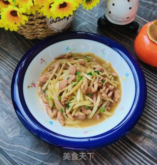 嫩姜炒鸡肉丝的做法步骤：19