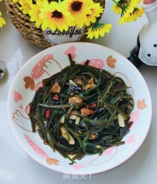 猪油渣炒海带丝的做法步骤：9