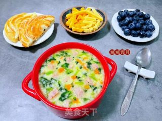 午餐肉小白菜苗胡萝卜疙瘩汤的做法步骤：14