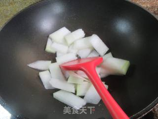 榨菜丝牛肉炒冬瓜的做法步骤：4
