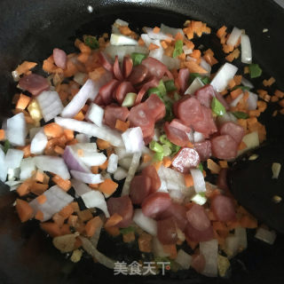 胡萝卜蛋炒饭的做法步骤：6
