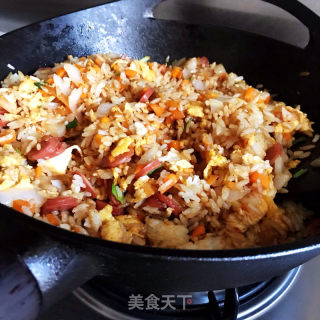 胡萝卜蛋炒饭的做法步骤：9