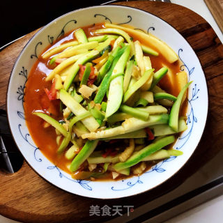 番茄炒西葫芦的做法步骤：9