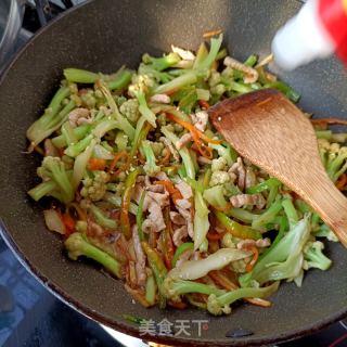 辣炒花菜的做法步骤：13