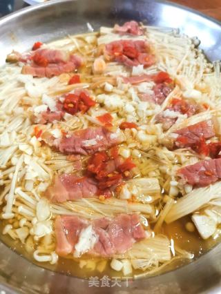 金华火腿蒸金针菇的做法步骤：7