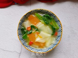鸡毛菜南瓜面片的做法