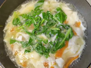 鸡毛菜南瓜面片的做法步骤：11