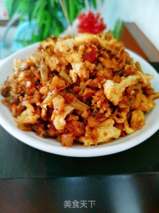 辣菜梗炒鸡蛋的做法步骤：14