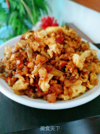 辣菜梗炒鸡蛋的做法步骤：15