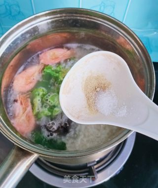 西蓝花、海参粥的做法步骤：9