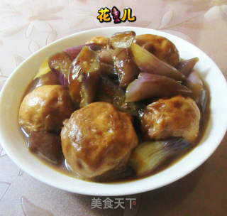 茄子烧油面筋塞肉的做法