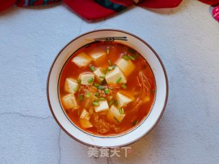 娃娃菜蕃茄豆腐汤的做法