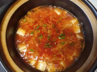娃娃菜蕃茄豆腐汤的做法步骤：11