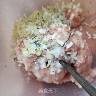 煎毛蓬菜肉茄盒的做法步骤：5