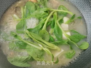 青菜豆腐粉丝贻贝汤的做法步骤：11