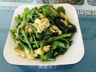 南瓜尖炒鸡蛋的做法步骤：7