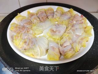 娃娃菜蒸肉的做法步骤：3