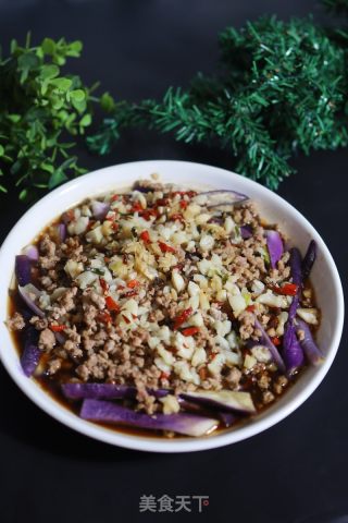 蒜蓉肉末蒸茄子的做法