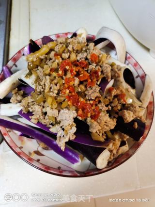 榨菜肉末蒸茄子的做法步骤：7