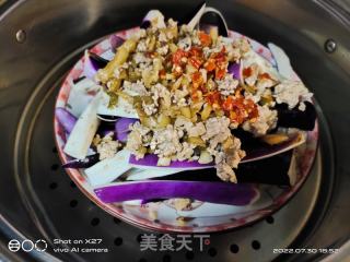 榨菜肉末蒸茄子的做法步骤：8