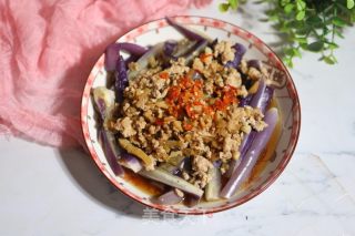 榨菜肉末蒸茄子的做法步骤：9