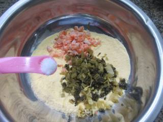 开洋咸菜玉米煎饼的做法步骤：4