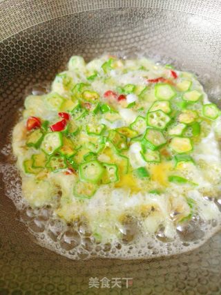 秋葵炒蛋的做法步骤：6