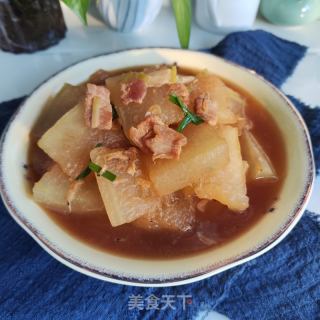 肉片虾皮焖冬瓜的做法步骤：9