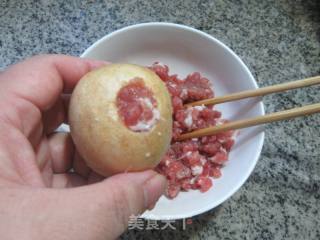 水笋烧油面筋塞肉的做法步骤：6