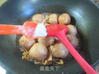 水笋烧油面筋塞肉的做法步骤：13
