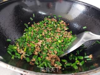 韭苔炒肉沫的做法步骤：4