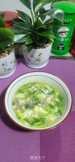 瘦肉鸡蛋香菜汤的做法步骤：9