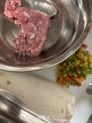 杏鮑菇肉盒的做法步骤：1